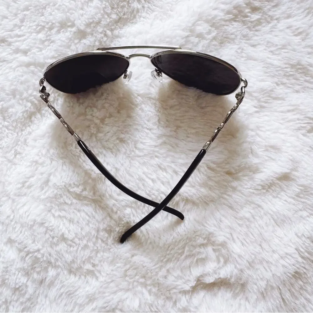 Brock Black Sleek Aviator Sunglasses